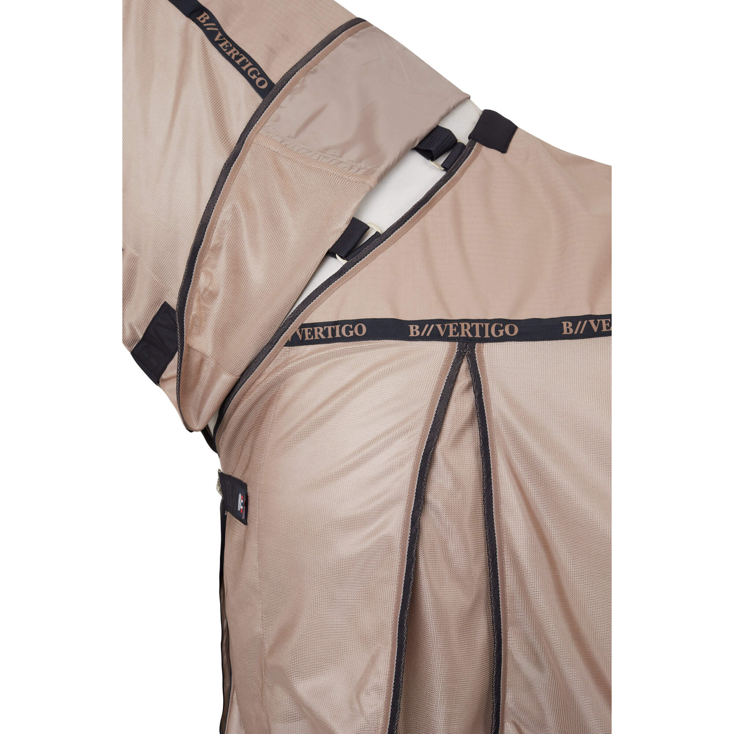Couverture Anti-mouches Cheval Avec Protection Abdominale, Légère Et Réglable, Taille 120x68cm, Noir