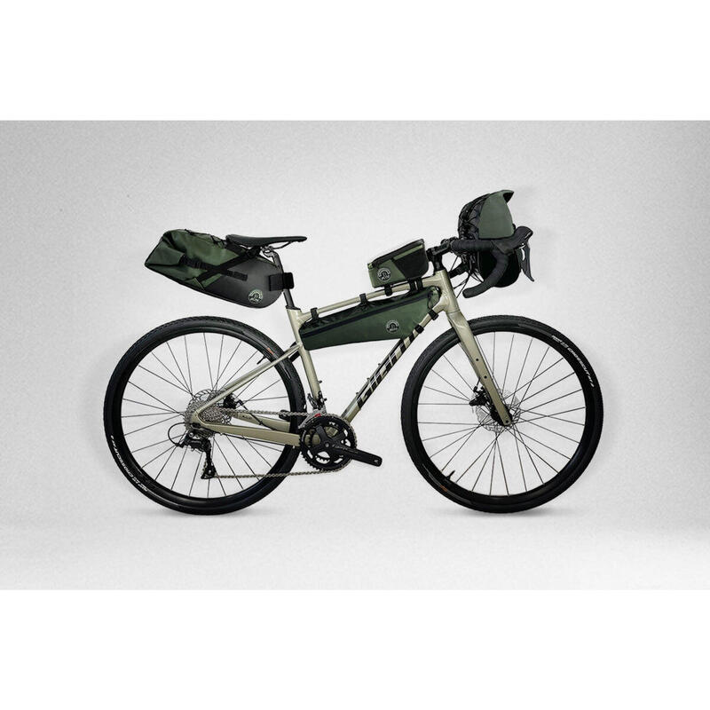 Kit sacoches étanches Bikepacking noir/camo BUDS Decathlon