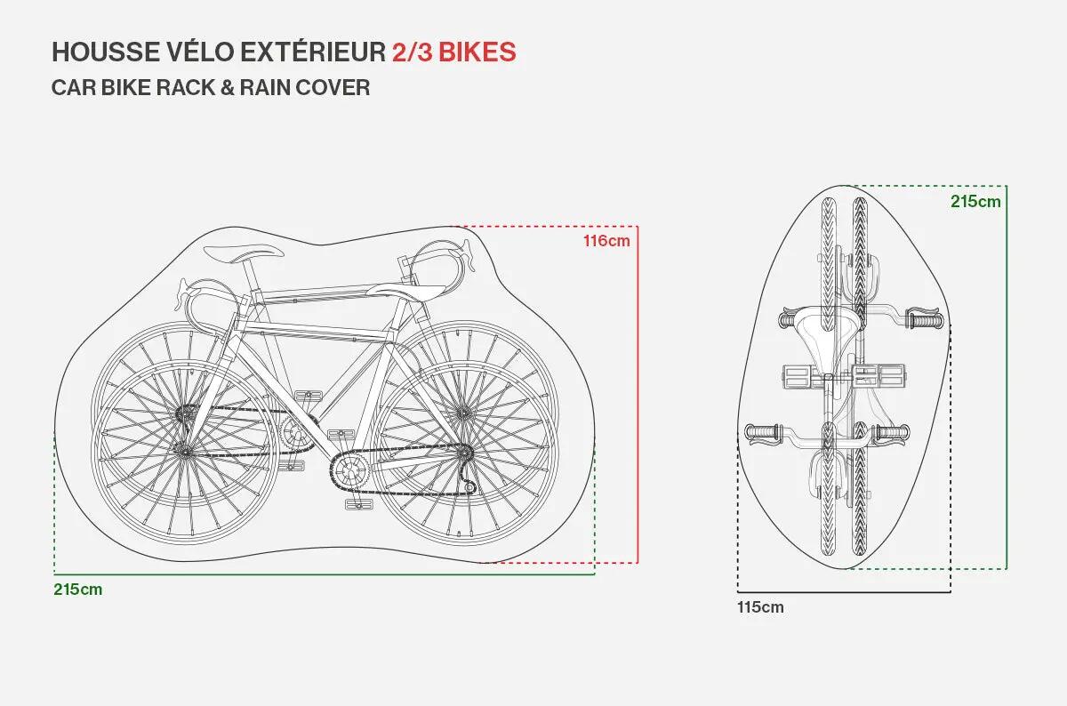 Fahrradabdeckung außen/Träger 2-3 Räder - CAR RACK & RAIN COVER 4/4