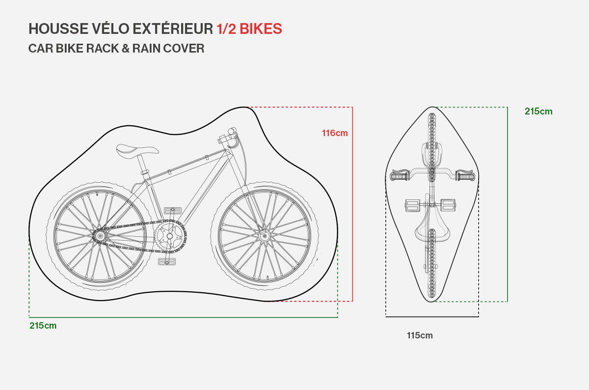 Housse vélo extérieur/porte-vélos 1-2 vélos - CAR RACK & RAIN COVER 4/4