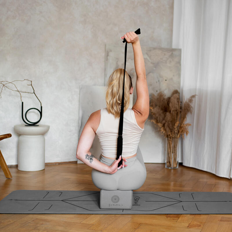 Set de yoga: saltea TPEY YM10 + bloc KJ02 + curea SJ02 HMS