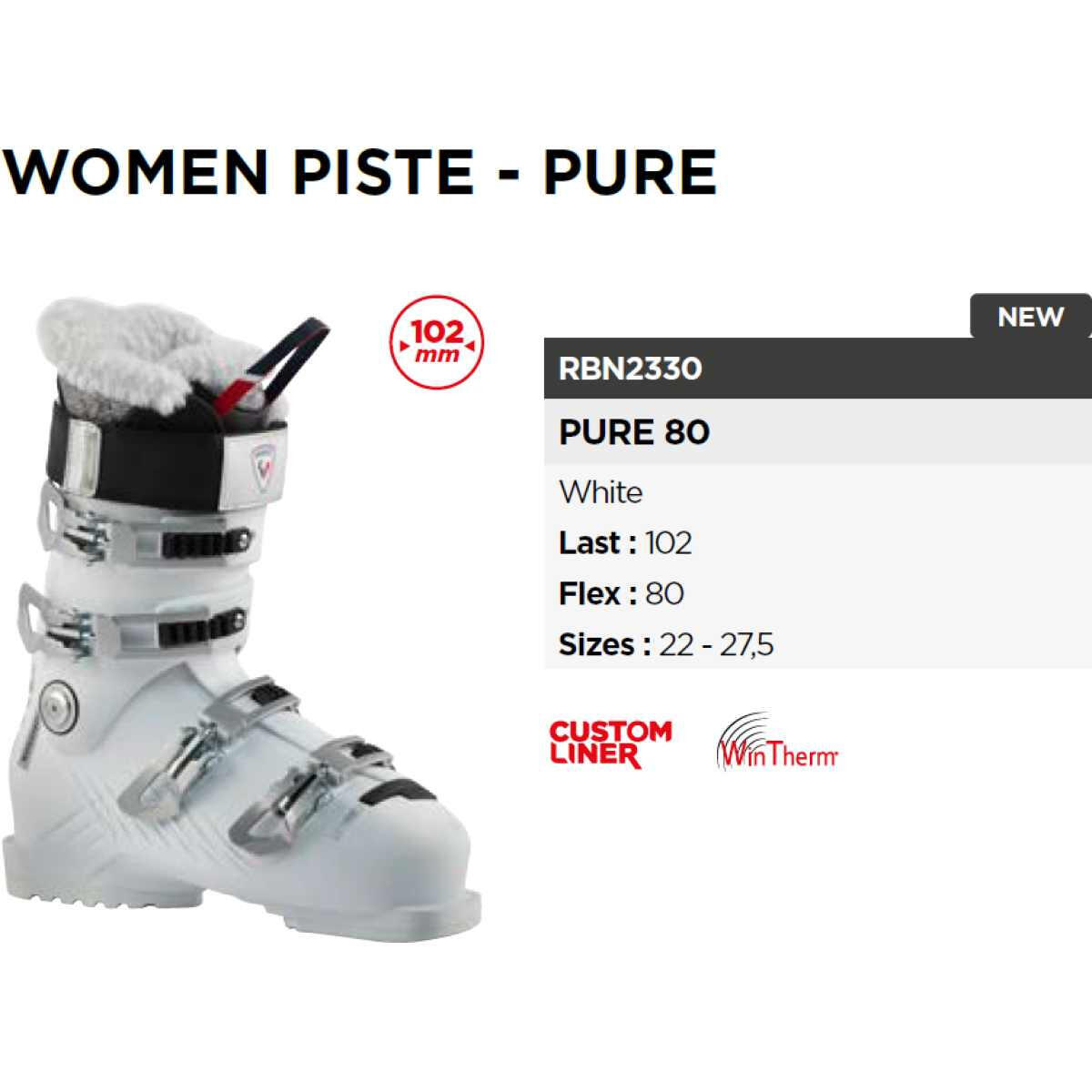 Chaussures De Ski Pure 80 White Femme 3/6