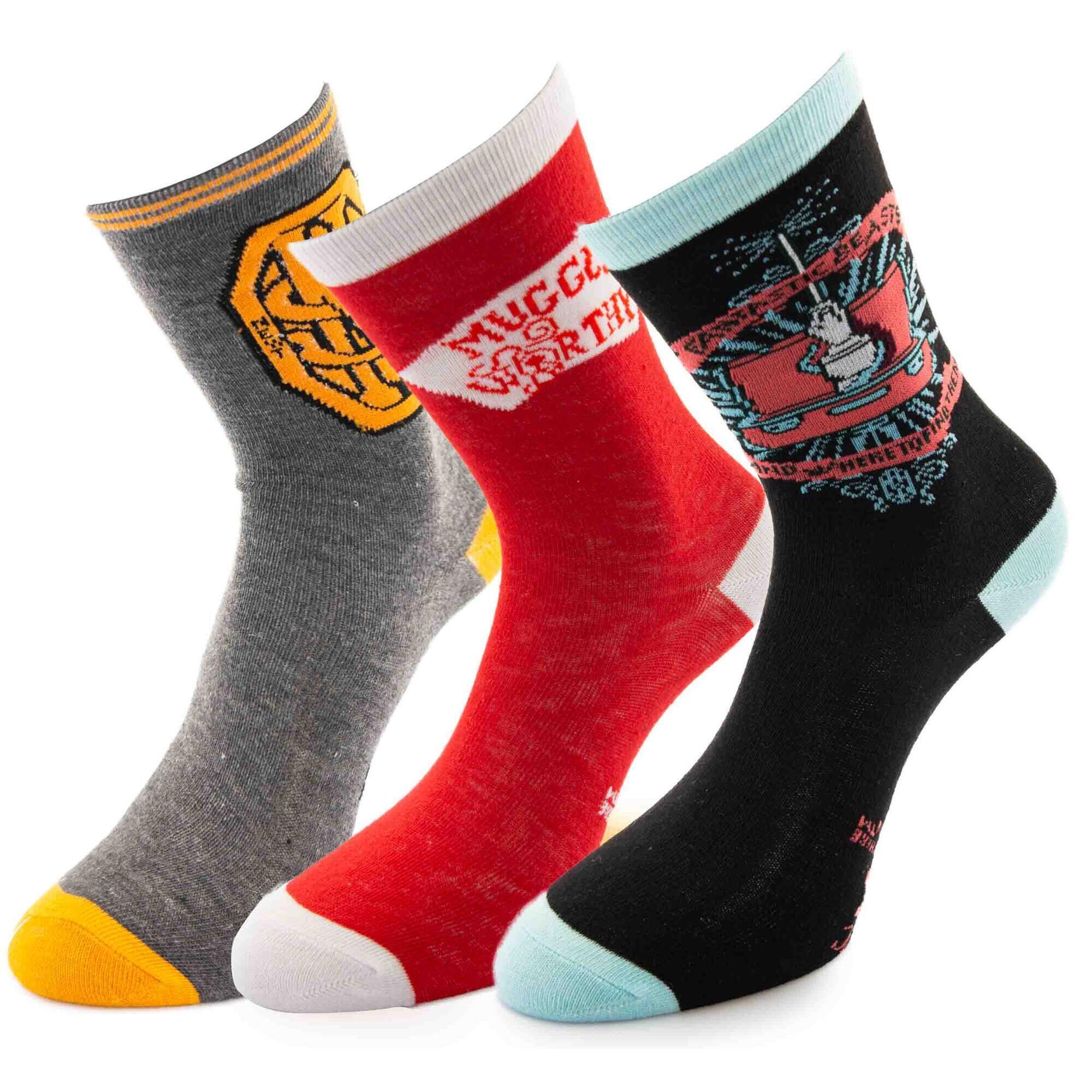 Zeagle - Harry Potter Newt Scamander Socks 3-pack Cotton Unisexe - Chaussettes - Multicolore|noir|vert - 39/42 - Decathlon