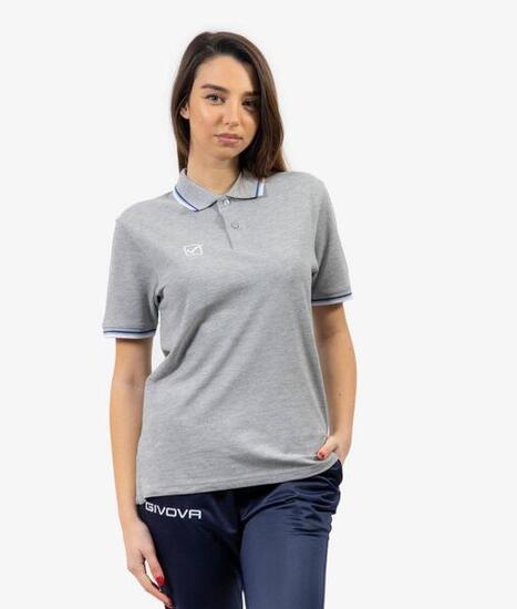 Givova Polo 3XL Grau und Weiß - Atmungsaktive Baumwolle