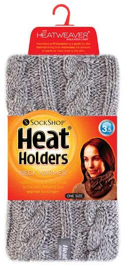 HEAT HOLDERS Clear Grey Ladies Winter pescoço mais quente - lã quente e macia