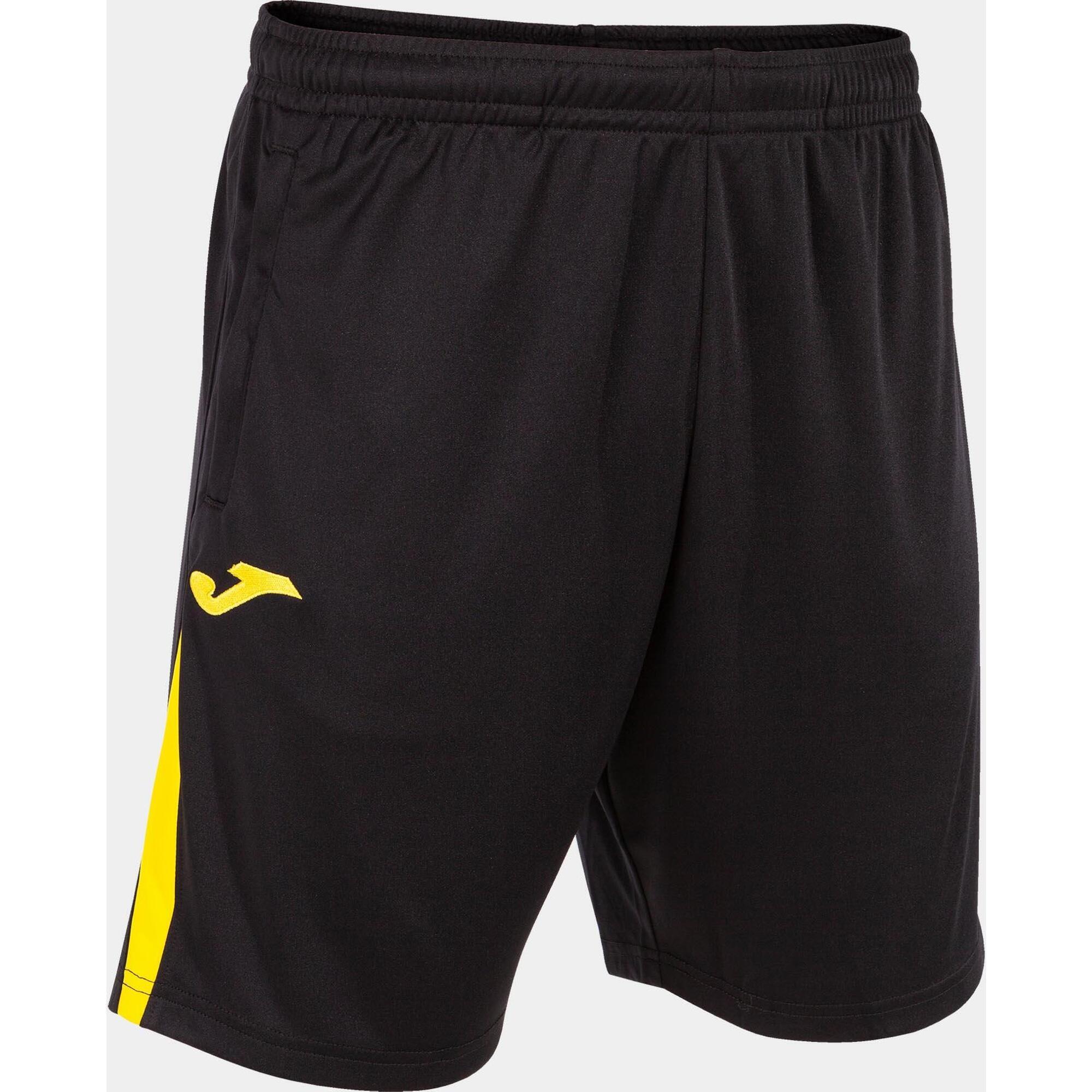 Szorty Joma VII dla Sportowców w Czarnym i Żółtym