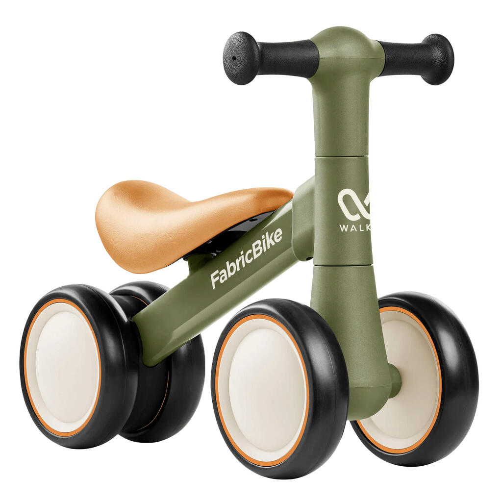 Walker - Baby balance bike for 10-24 months, 4 wheels. Green