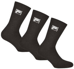 Chaussettes de tennis Fila unisex 3 paires noires taille 35-38