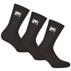 Chaussettes de tennis unisex fila 3 pack noir taille 35-38