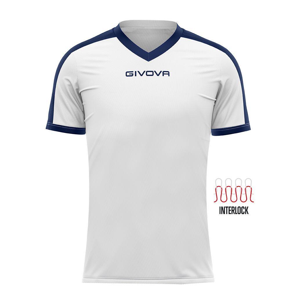 Givova - Maillot Enfant Givova Revolution - T-shirt Manches Courtes - Blanc|bleu - 32 3xs - Decathlon