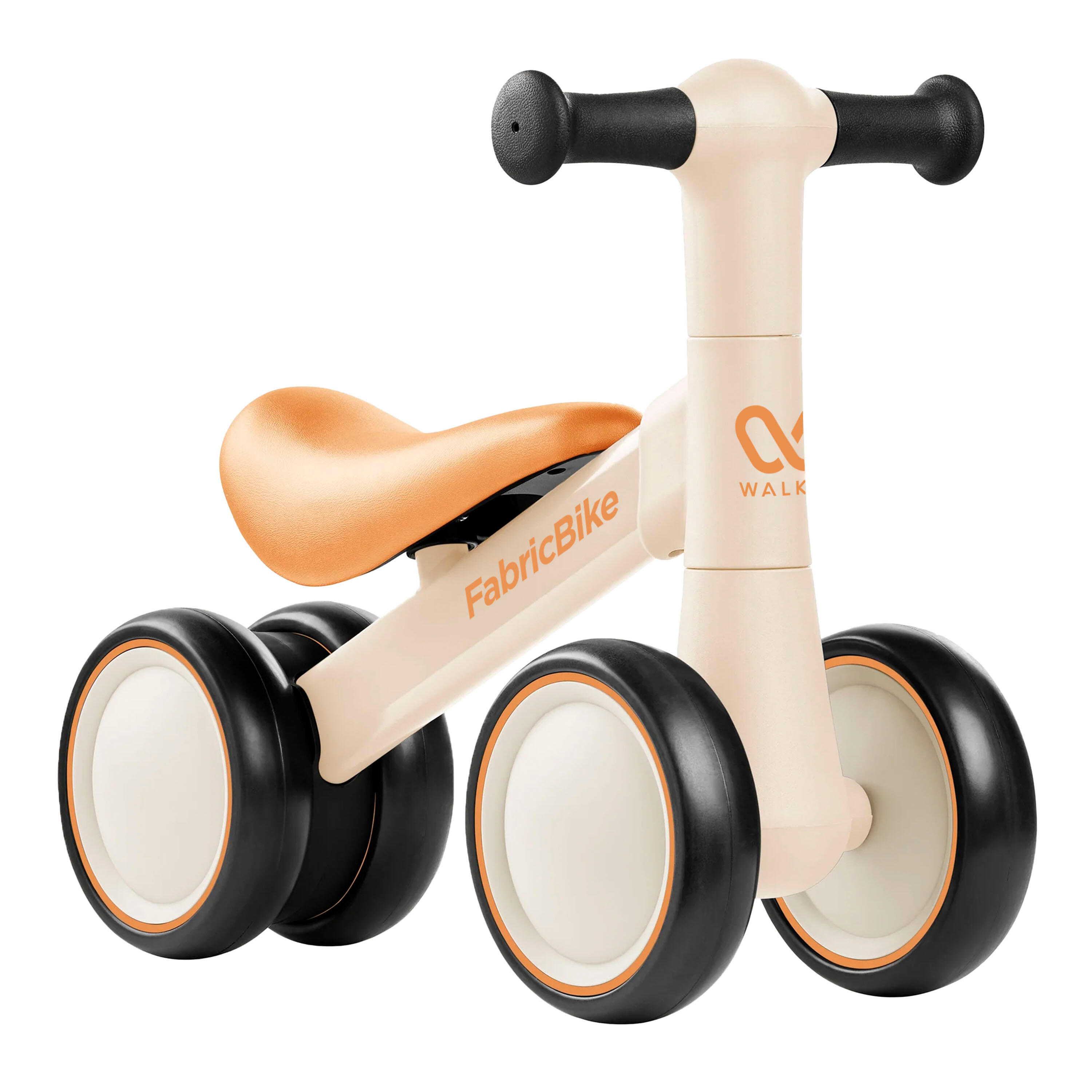 FABRICBIKE Walker – Laufrad ohne Pedale, 10–24 M, 4 Räder, Beige
