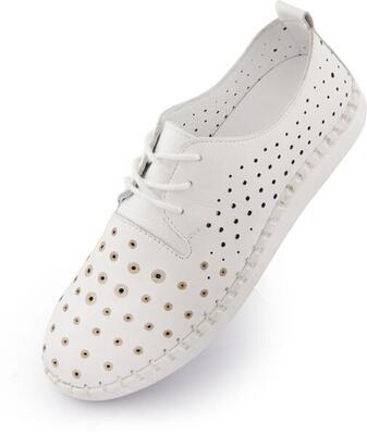Leren dames sandalen nell white 39 - elegantie en comfort