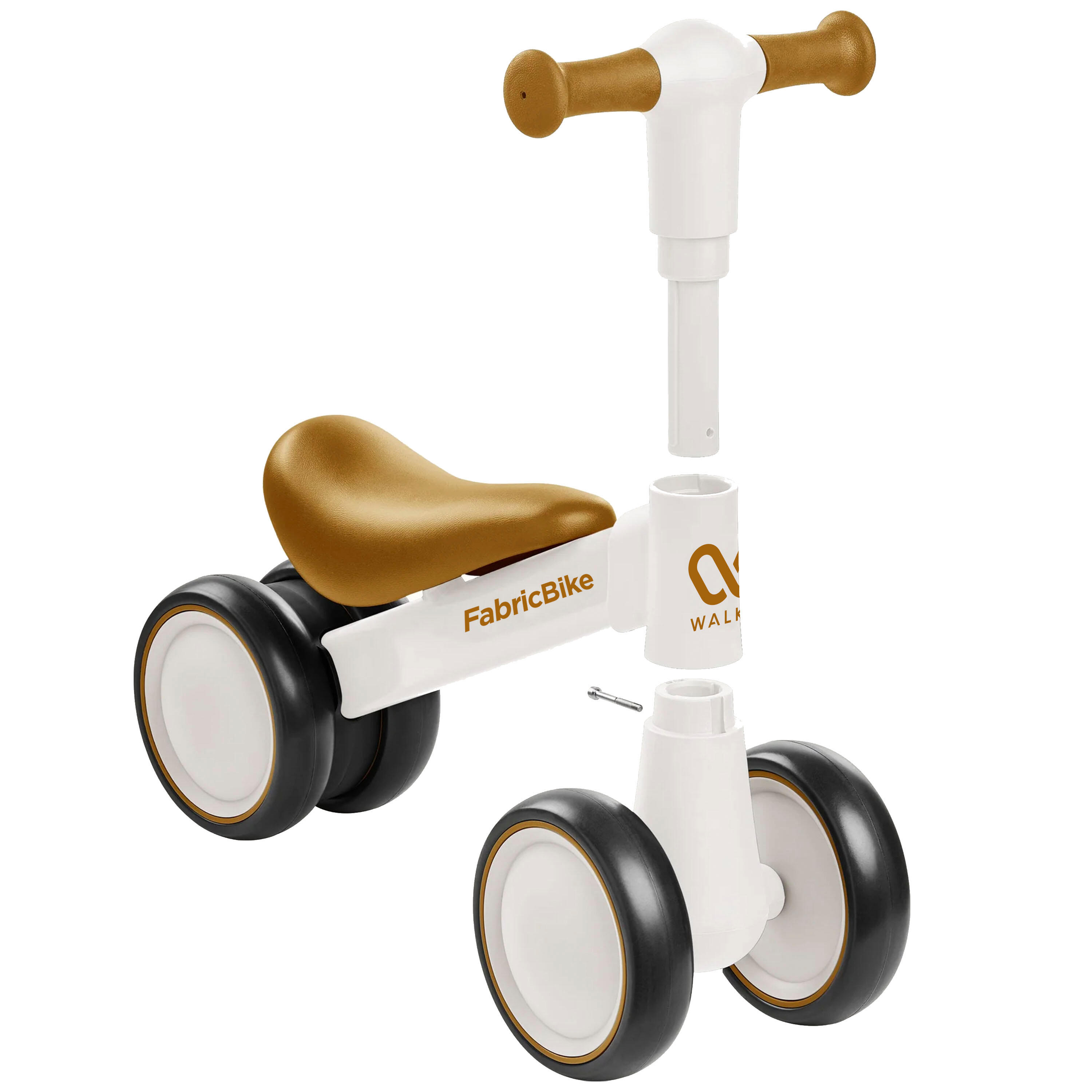 Walker – Bicicleta sem pedais para bebê, 10–24 meses, 4 rodas, White 2/5