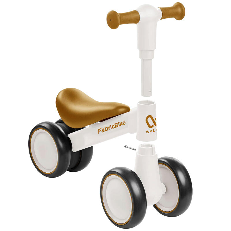 Walker - Bicicletă de echilibru pentru bebeluși 10-24 luni, 4 roți. White