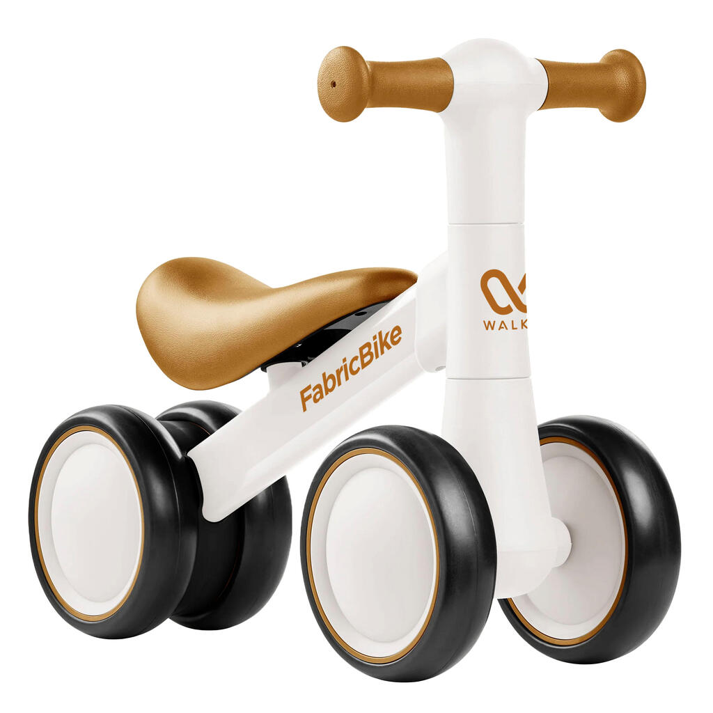 Walker - Baby balance bike for 10-24 months, 4 wheels. White