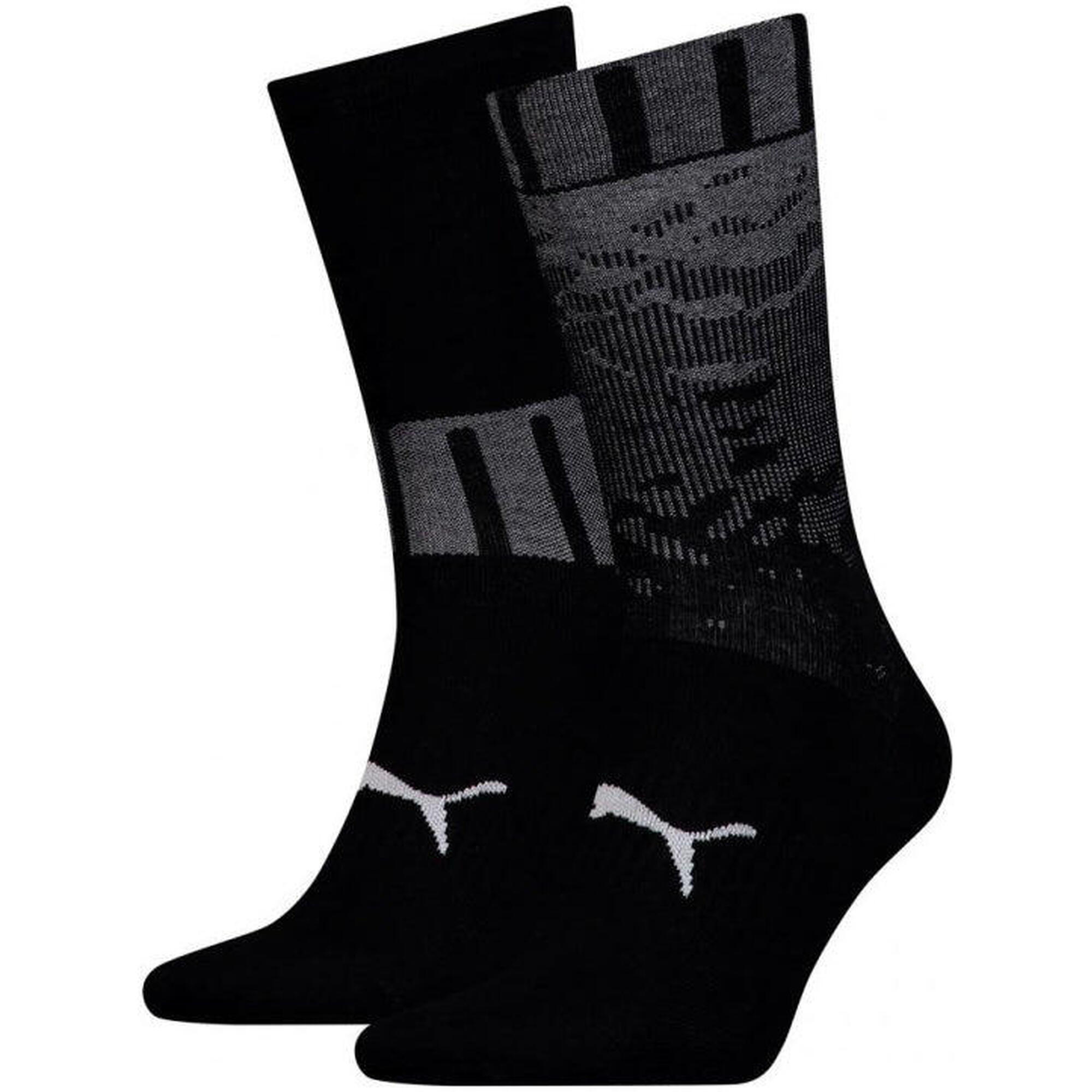Chaussettes de Sport Puma Noires - Paquet de 2 Paires Taille 43-46