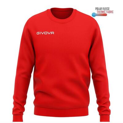 Givova fleece trui, klassiek model, ronde hals, 100% polyester.