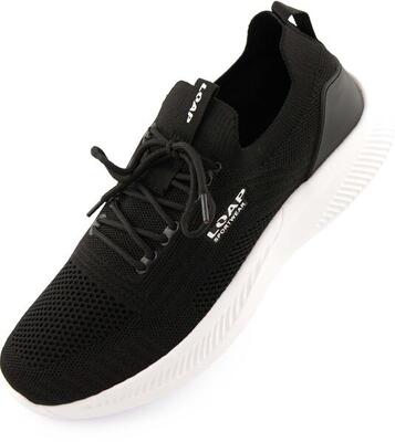 Casual leren loafers voor heren - zwart/grijs maat 44