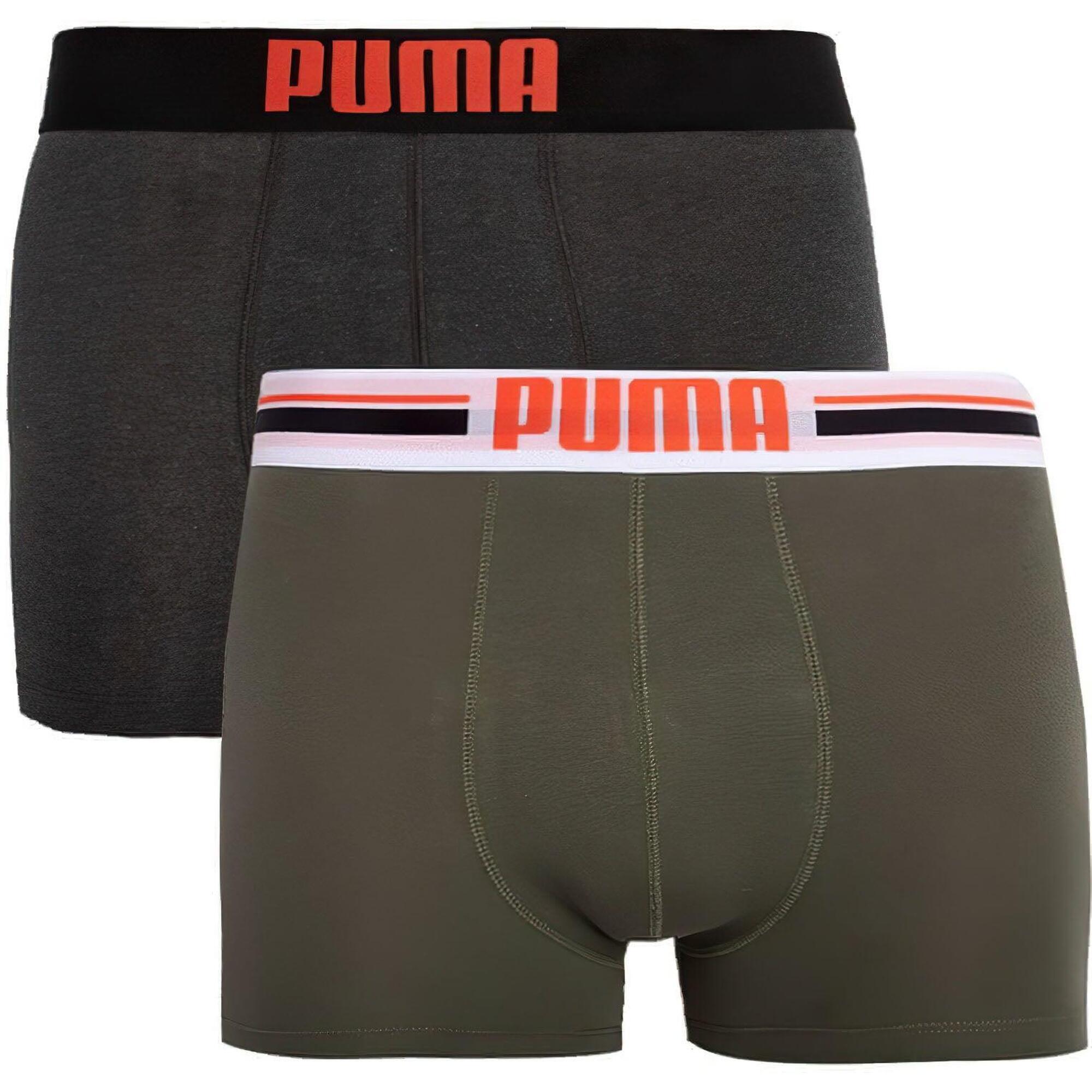 Bokserki Puma dla mężczyzn - Pakiet 2 w zieleni wojskowej - Komfort i Jakość
