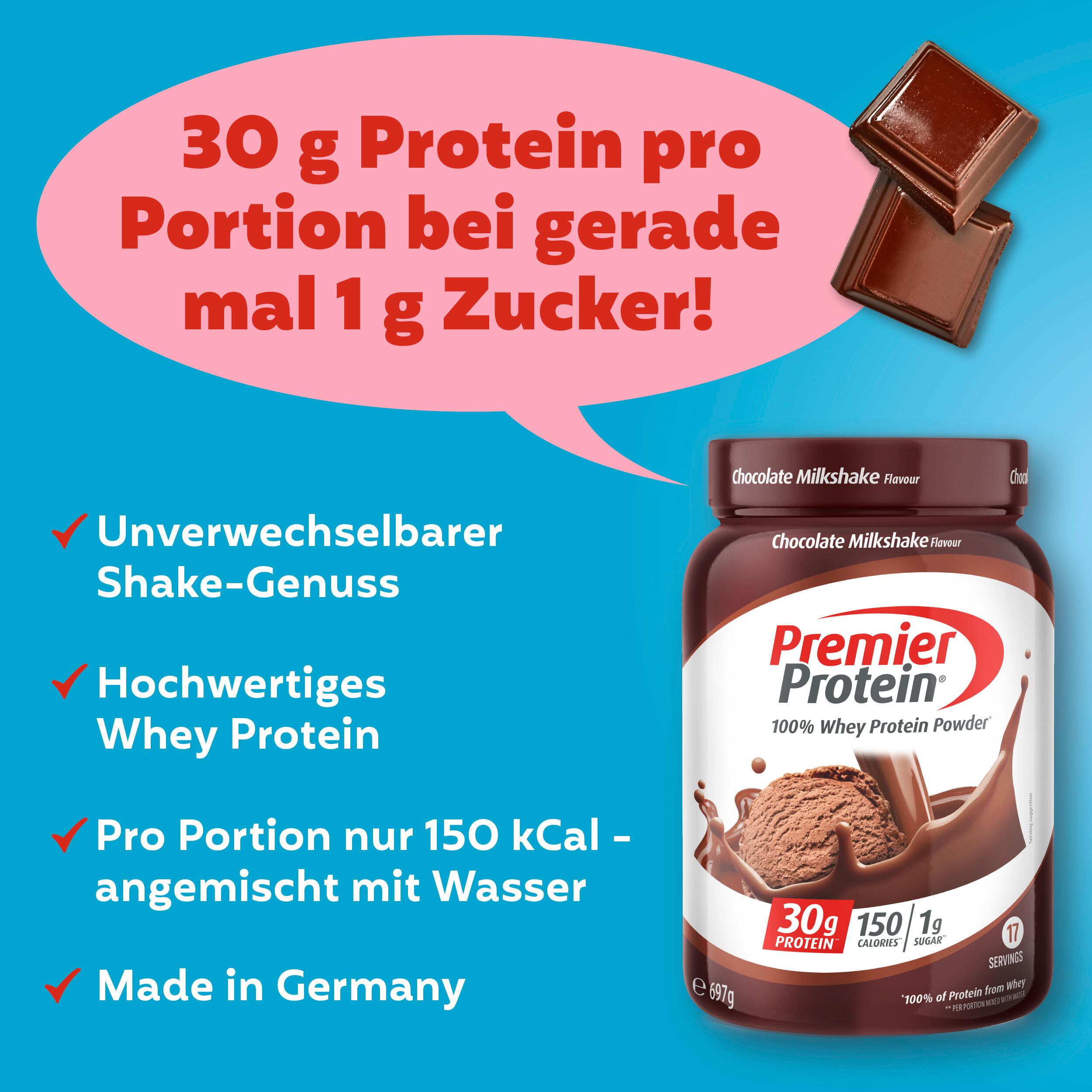Whey 100% Protein Powder Chocolate Milkshake 697g 2/6