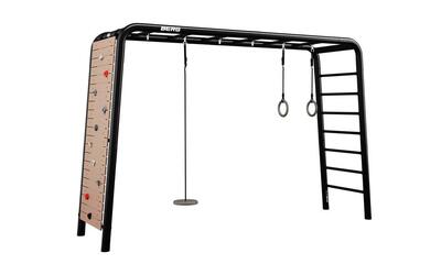 PlayBase Large + Peak Set. mit Kletterwand. Tellerschaukel und Turnringen