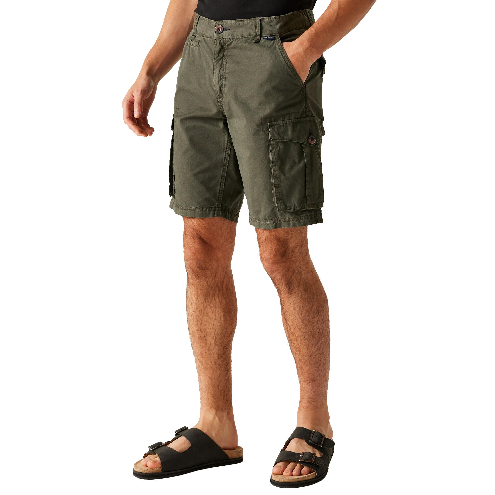 Short À Poches SHOREBAY Homme (Kaki Foncé) 4/5