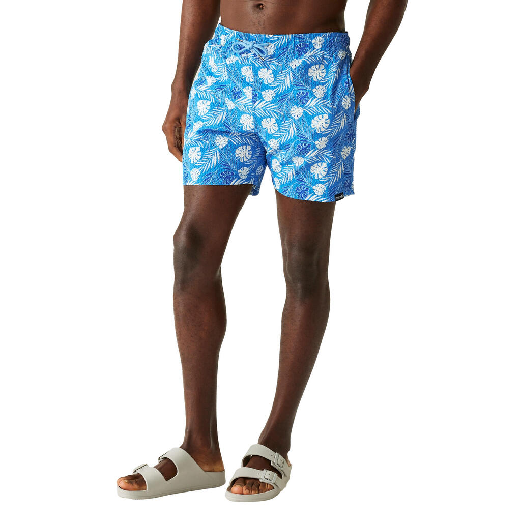 Mens Loras Leaf Seersucker Swim Shorts (Elysium Blue)
