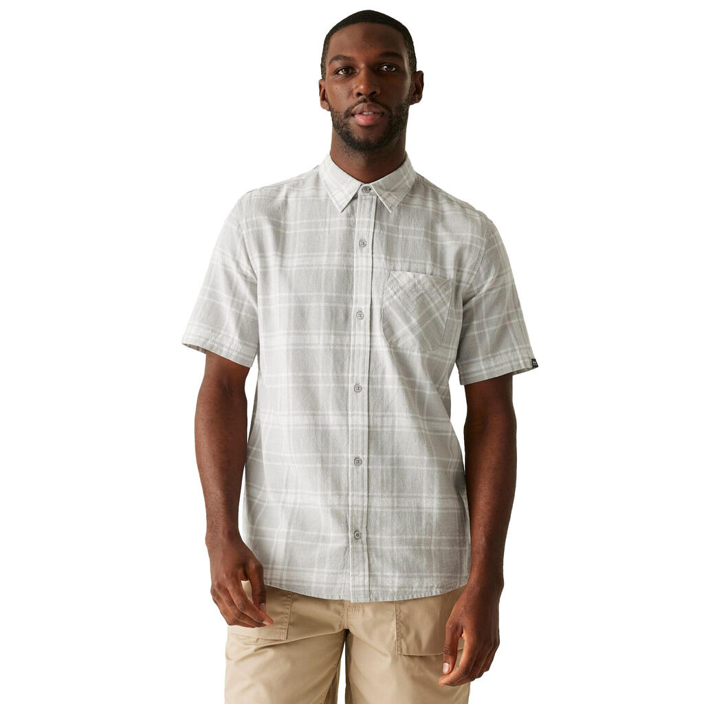 Mens Loran Checked Shirt (Silver Grey)