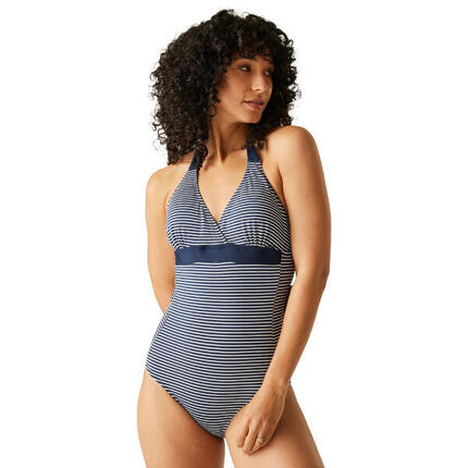 Flavia II" Badeanzug für Damen Marine/Weiß