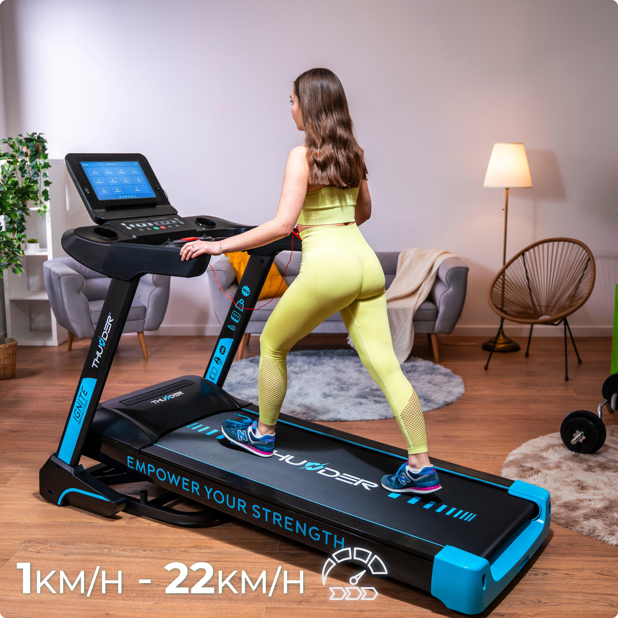 Bieżnia elektryczna do biegania składana Thunder IGNITE-S-TFT-BLACK 5/8