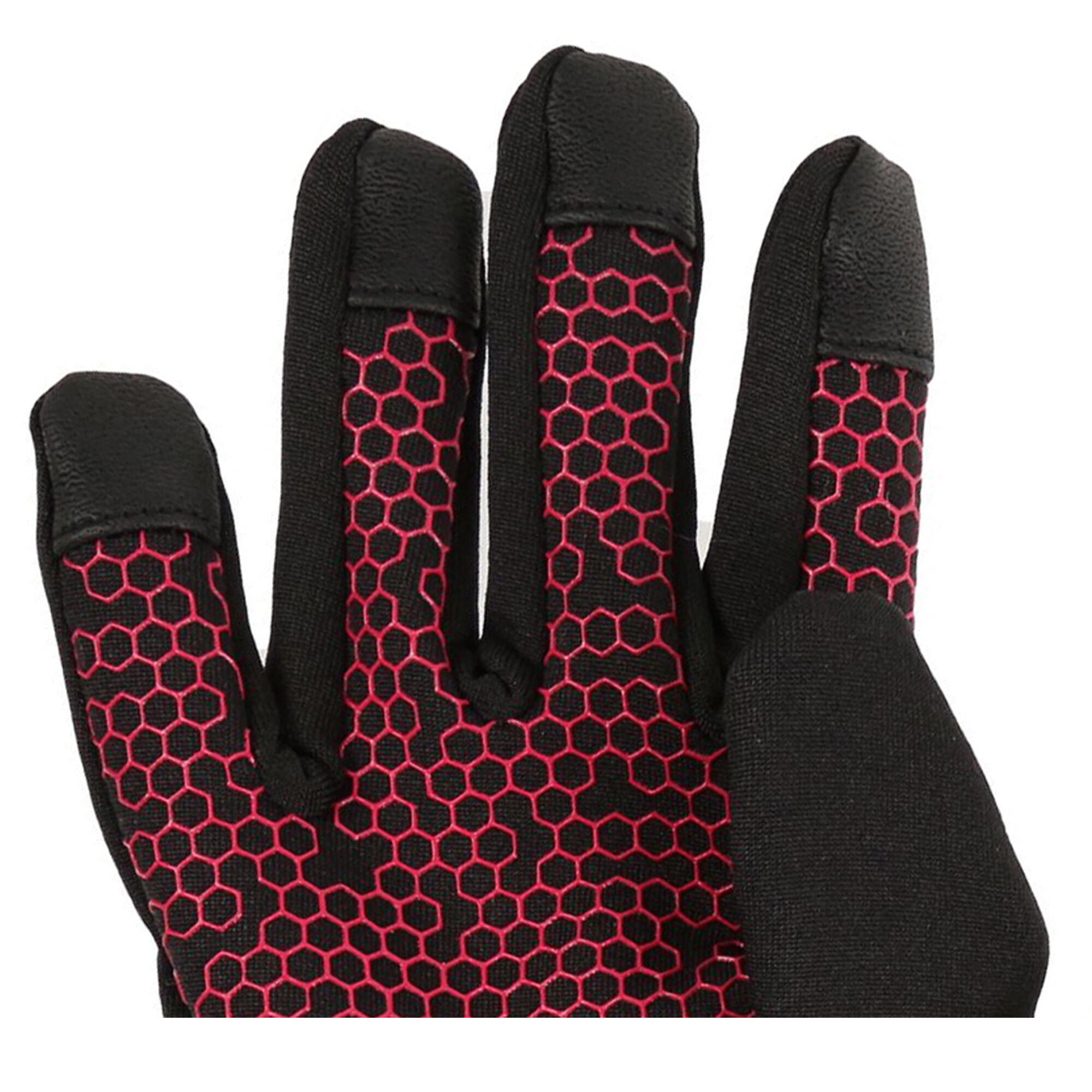 Bambini Guanto Regatta Grippy II Nero Pink Potion 3/4