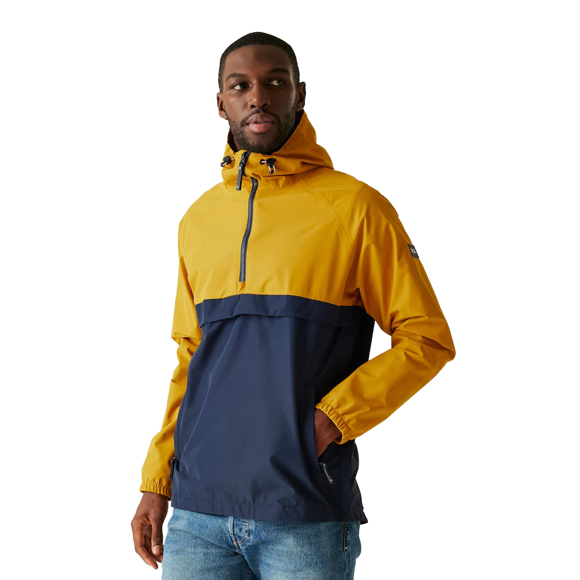 Mens Tayan Waterproof Jacket (Mustard/Navy) 4/5