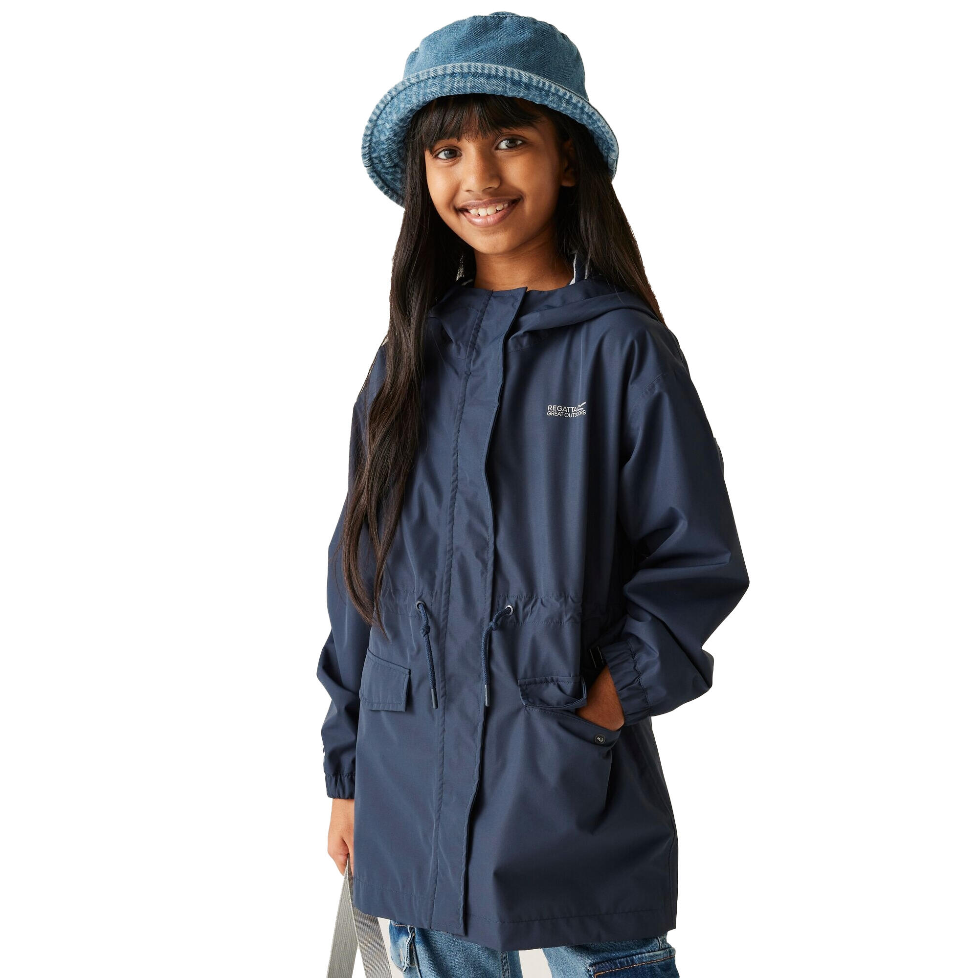 Childrens/Kids Ballina Stripe Waterproof Jacket (Navy/White) 4/5