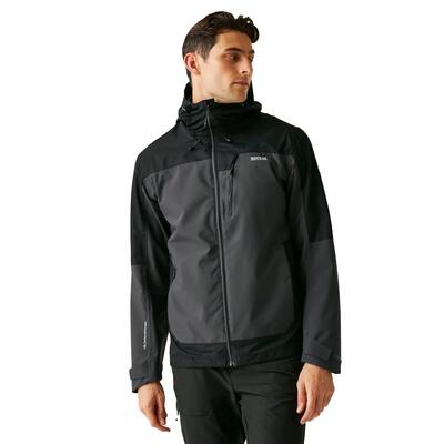 Heren highton iv stretch waterdichte jas (hout bruin/zwart)