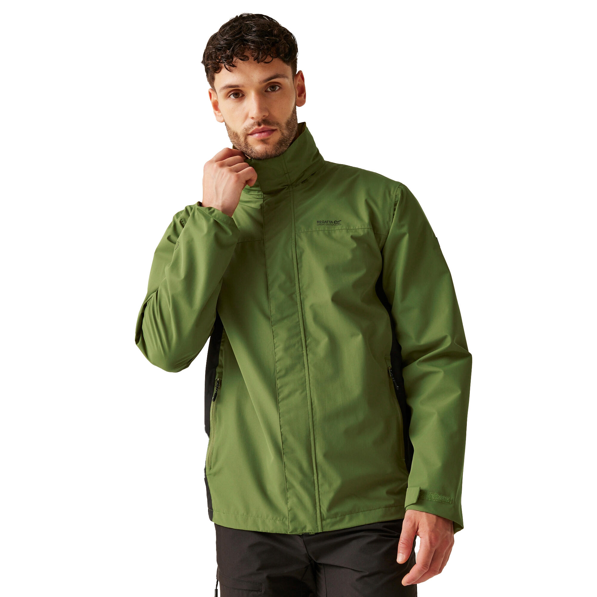 Veste Imperméable MATT Homme (Vert Néphrite / Noir) 4/5