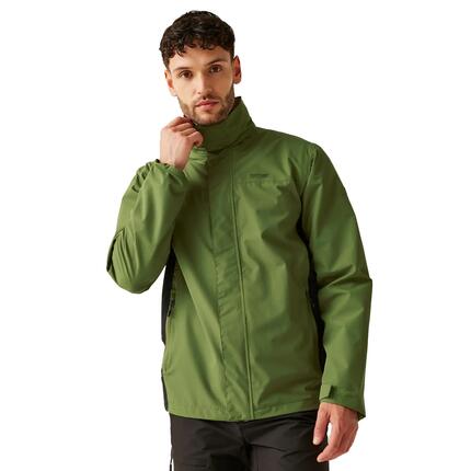 Veste Imperméable À Capuche MATT Homme (Kaki Foncé / Noir)