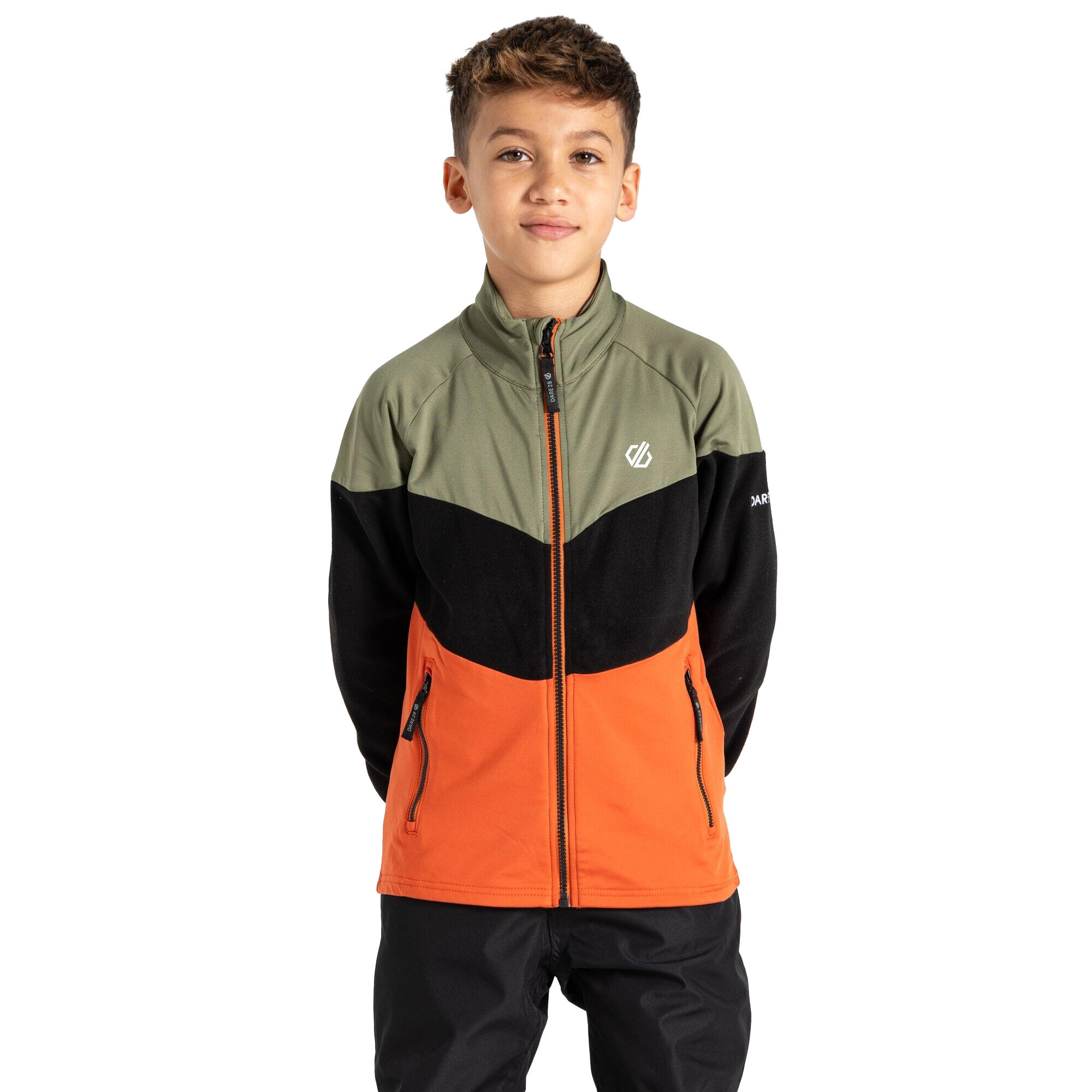 Midlayer Bambini Dare 2B Emergent III Verde Olivina Nero 4/5