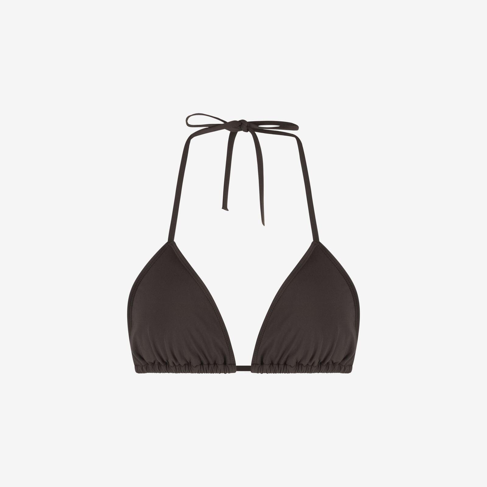 Damski premium bikini top trójkątny do pływania & surfingu - Brązowy