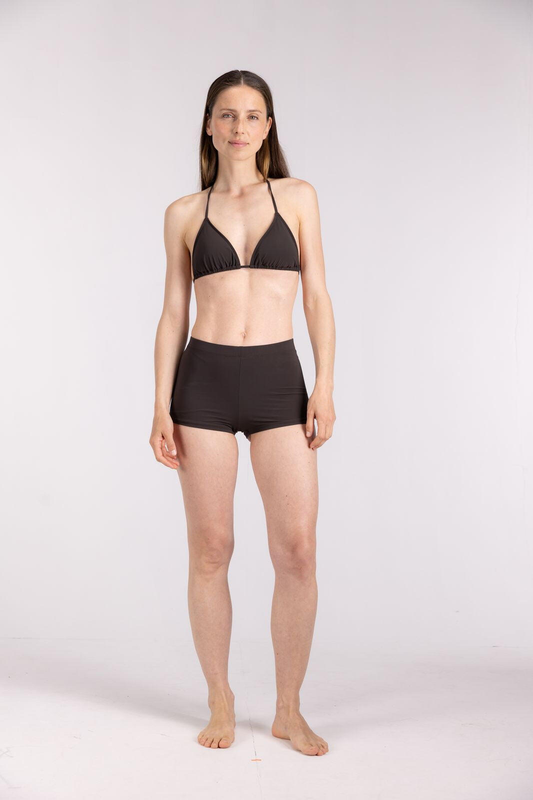 Haut de bikini triangle premium femme natation & surf - Marron 6/7