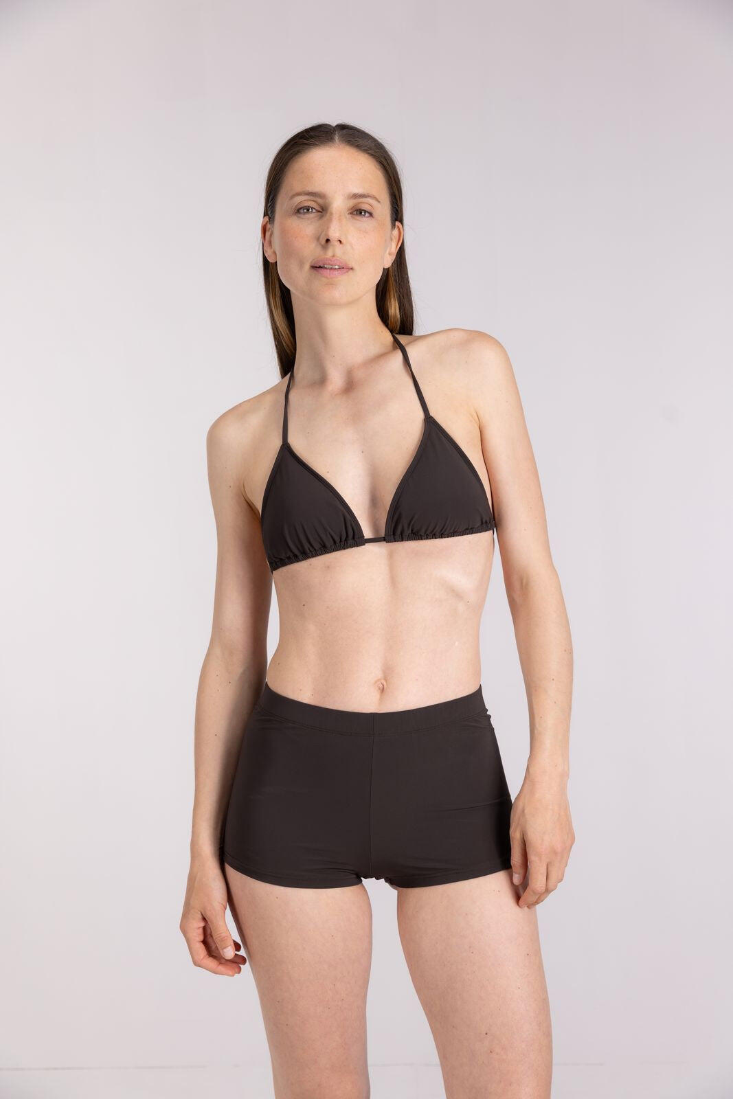 Haut de bikini triangle premium femme natation & surf - Marron 2/7