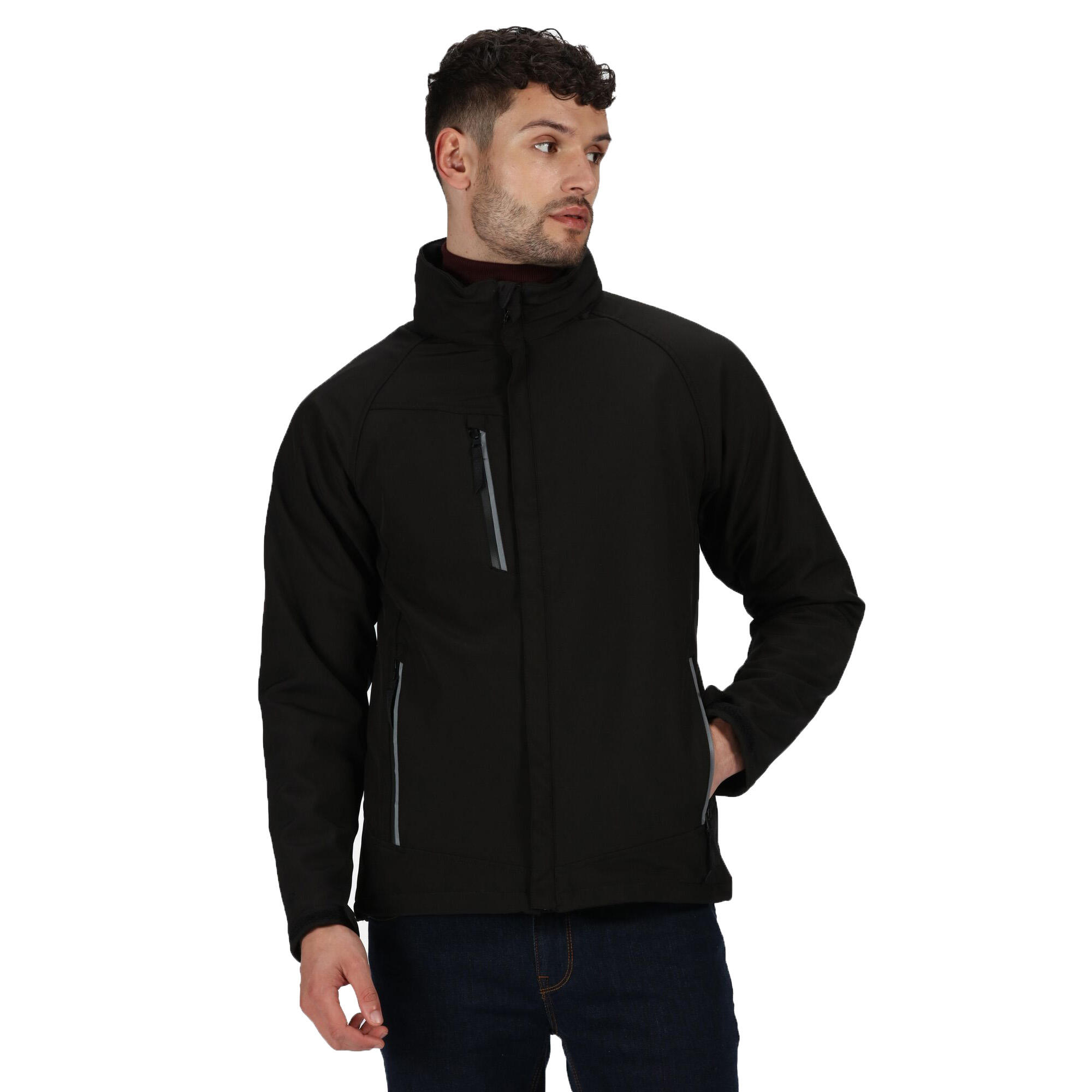 Heren Soft Shelljasje (Zwart) 3/4