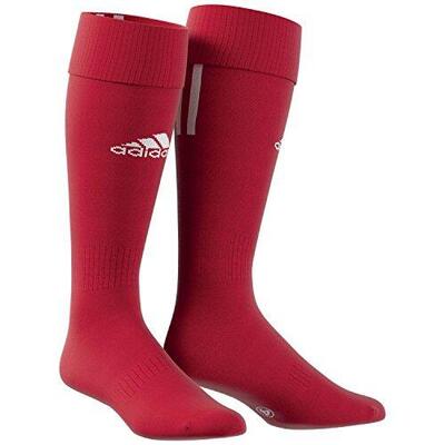 Calze da calcio Adidas Santos 3-Stripes per uomo in rosso e bianco