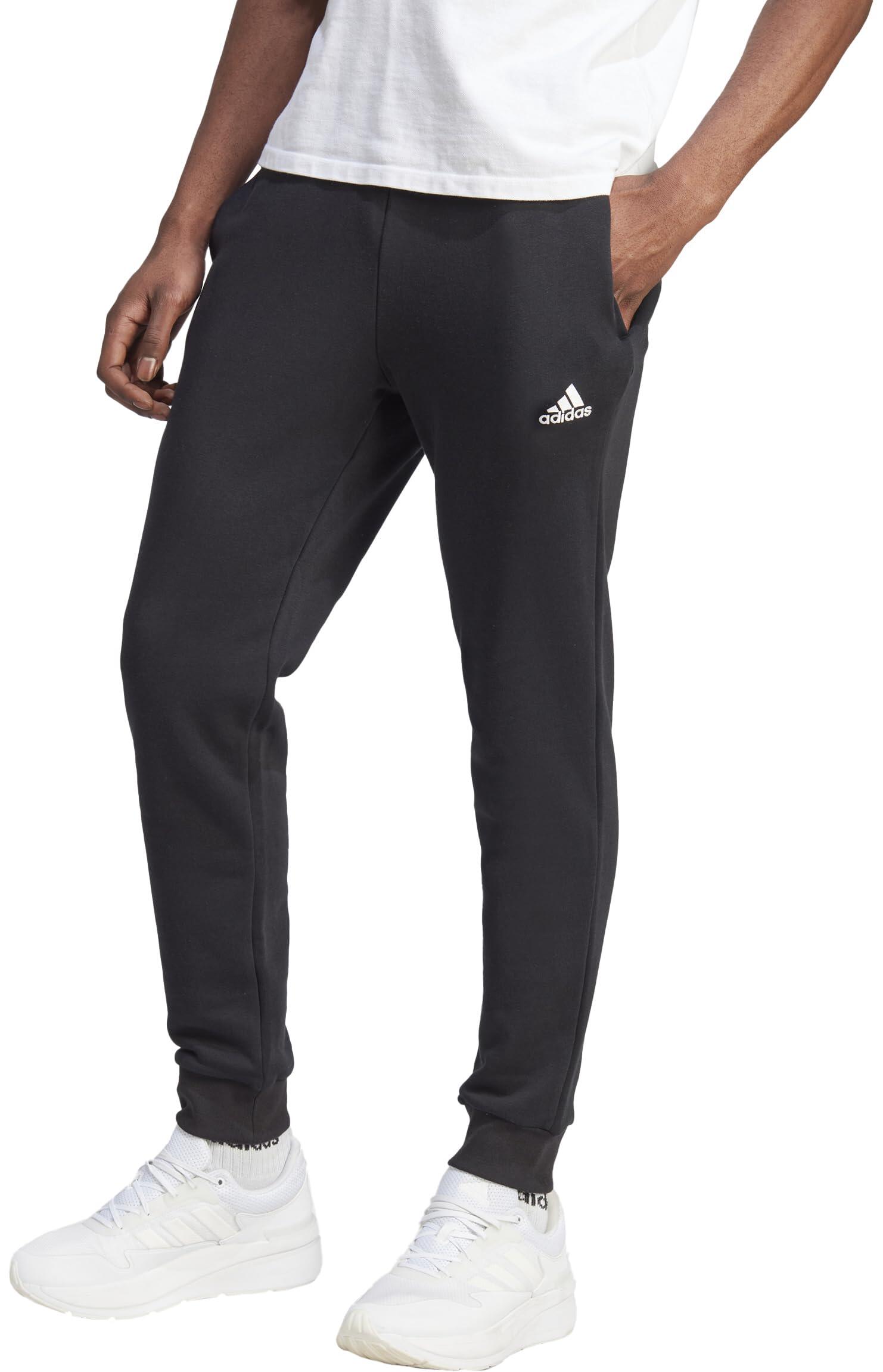 Pantaloni in felpa tapered per uomo Adidas Essentials - XS Nero 2/6