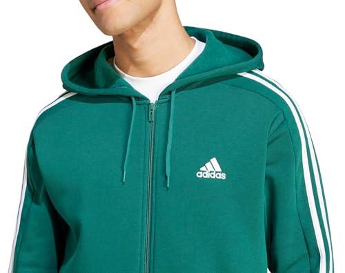 Felpa con Cappuccio in Pile Adidas Essentials Verde Collegiate 3/5