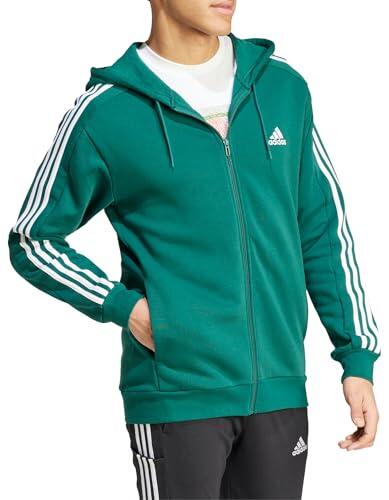 Felpa con Cappuccio in Pile Adidas Essentials Verde Collegiate 5/5