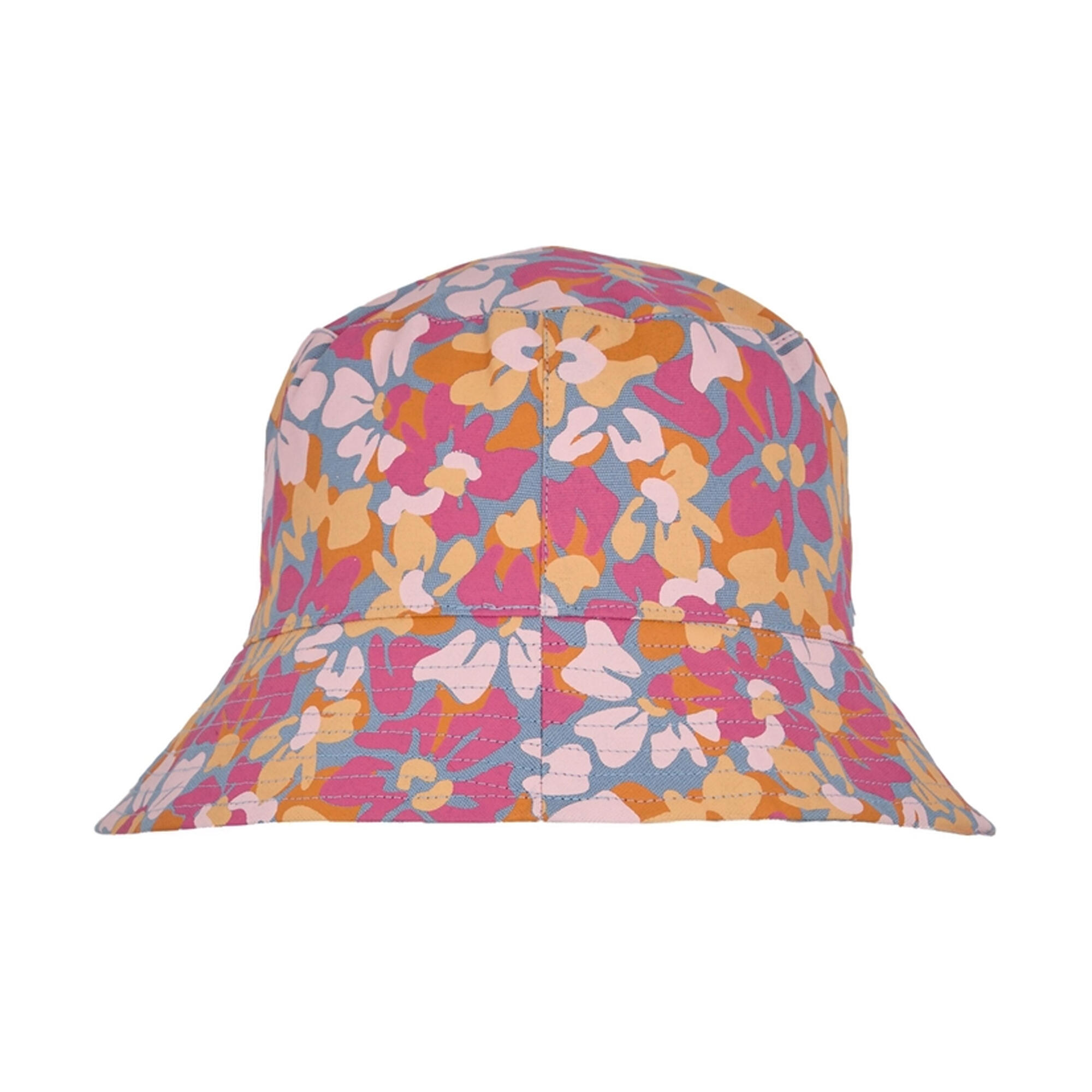 Womens/Ladies Floral Reversible Bucket Hat (Chambray Blue) 2/5