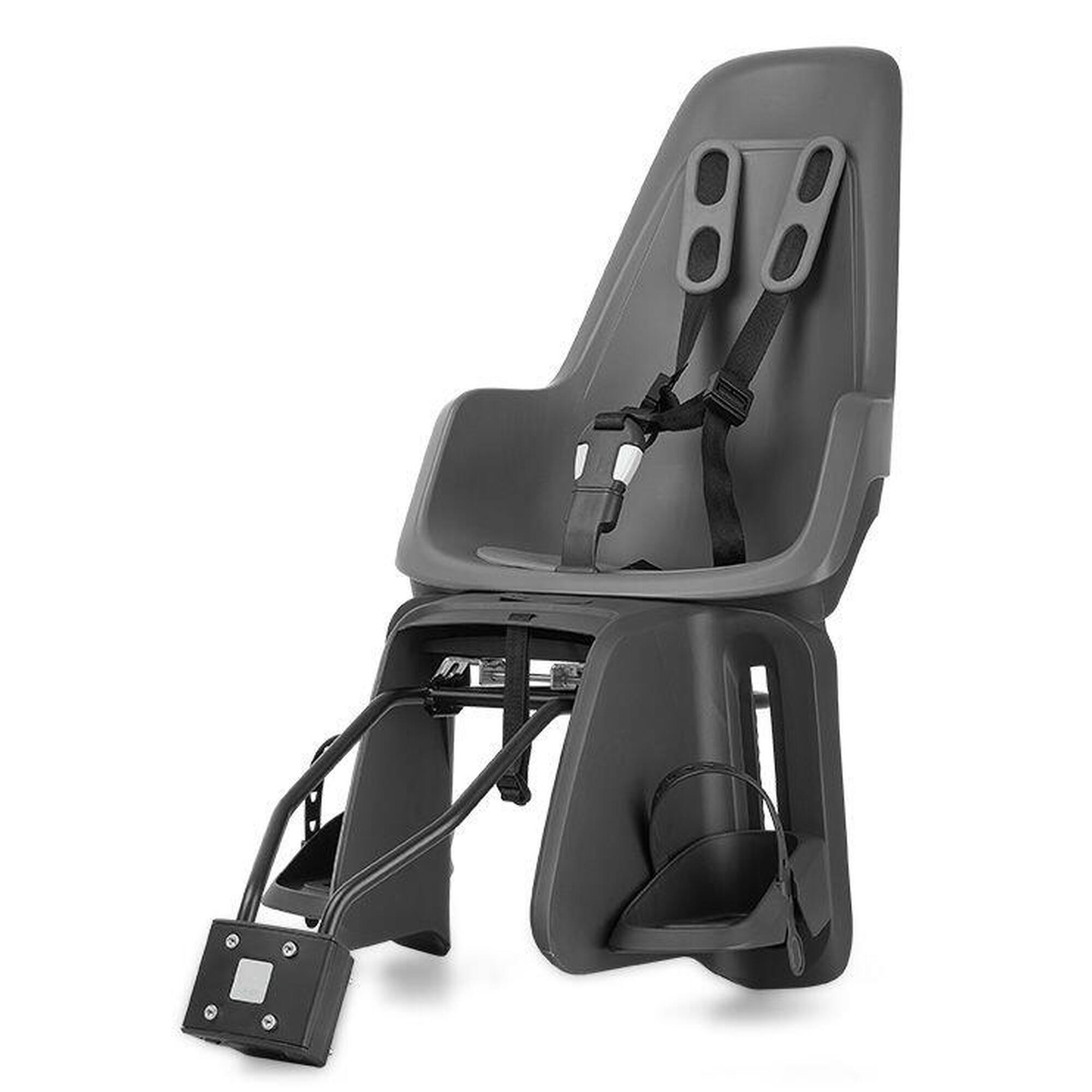 Siège enfant Bobike Maxi gris urbain pour des balades à vélo en toute sécurité
