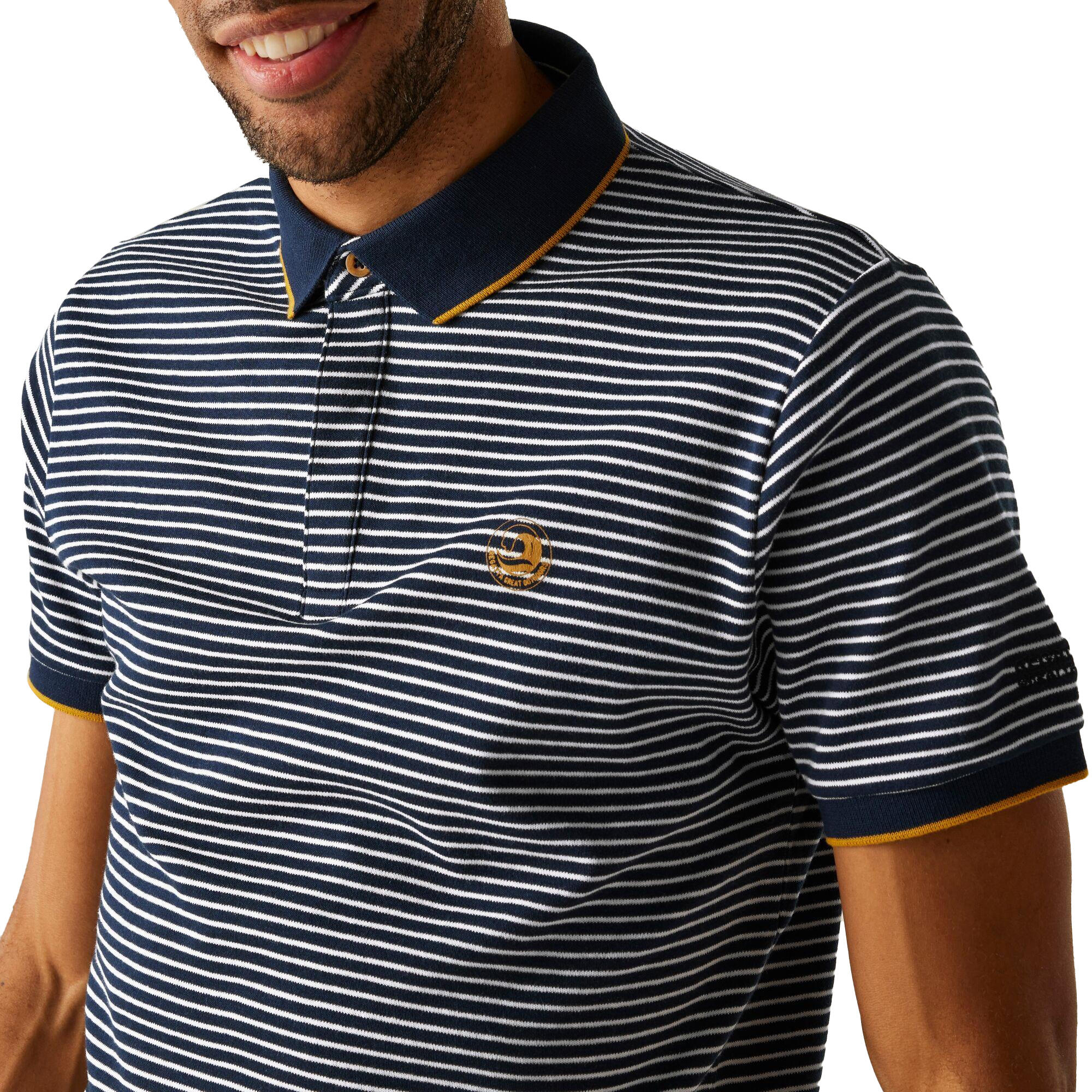 Polo Motif/style Rayé TIVER Homme (Bleu Marine / Blanc) 3/5