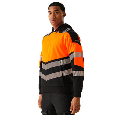 Herenhoogvis hoodie (zwart/oranje)