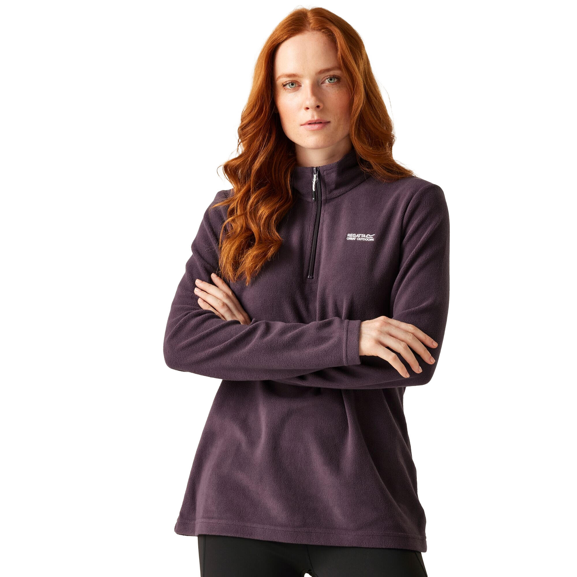 Great Outdoors Womens/Ladies Sweetheart 1/4 Zip Fleece Top (Deep Plum) 4/5